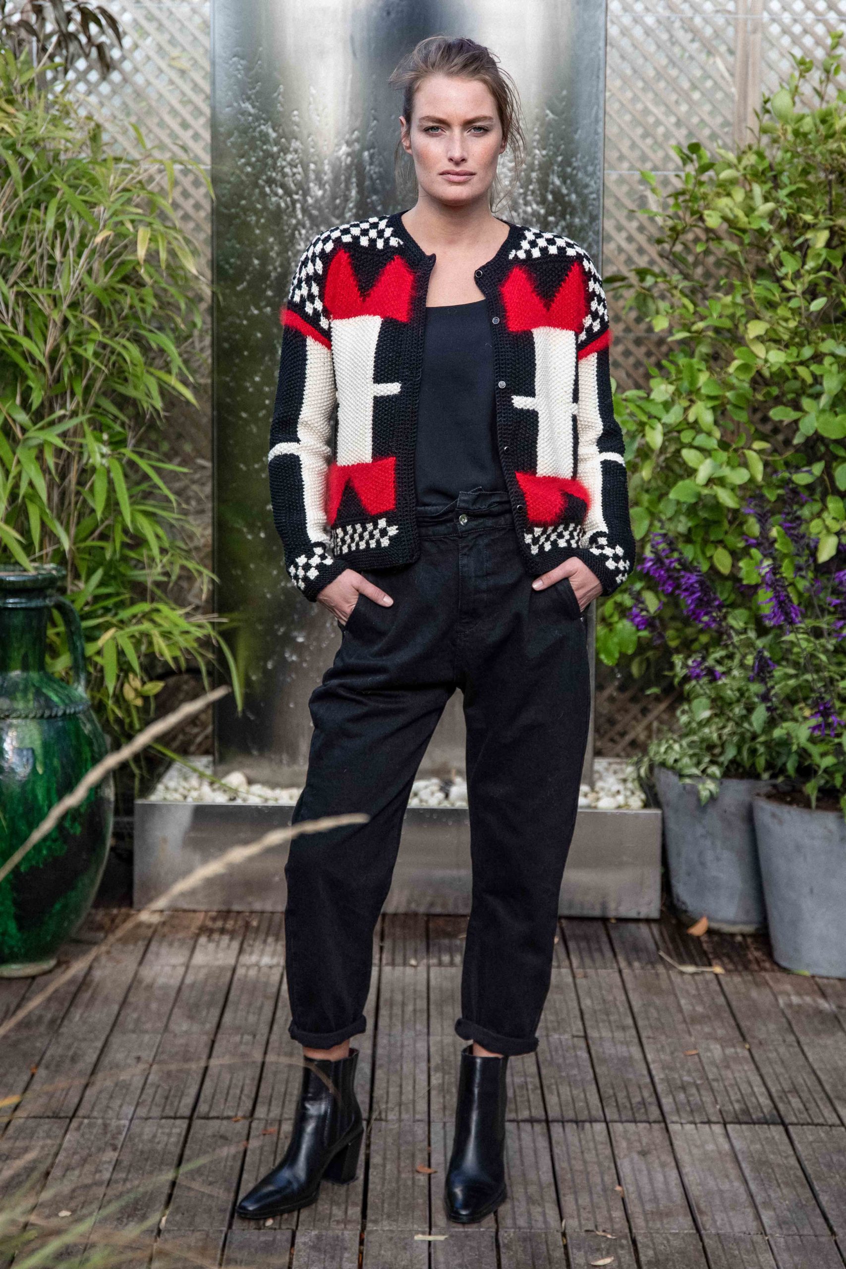 cardigan louise rouge