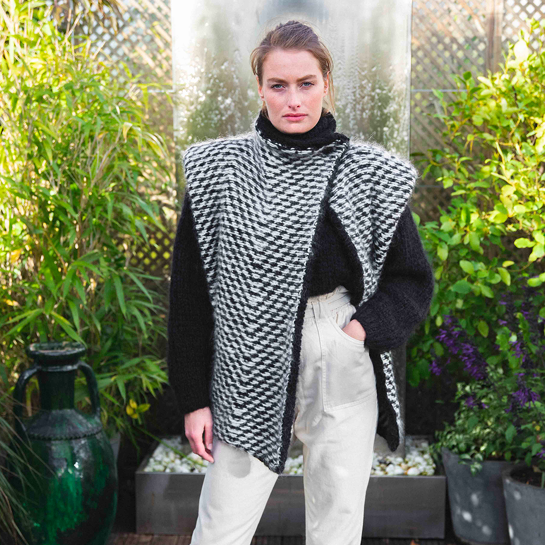 Charlotte Mullor Veste Caroline noire-écru