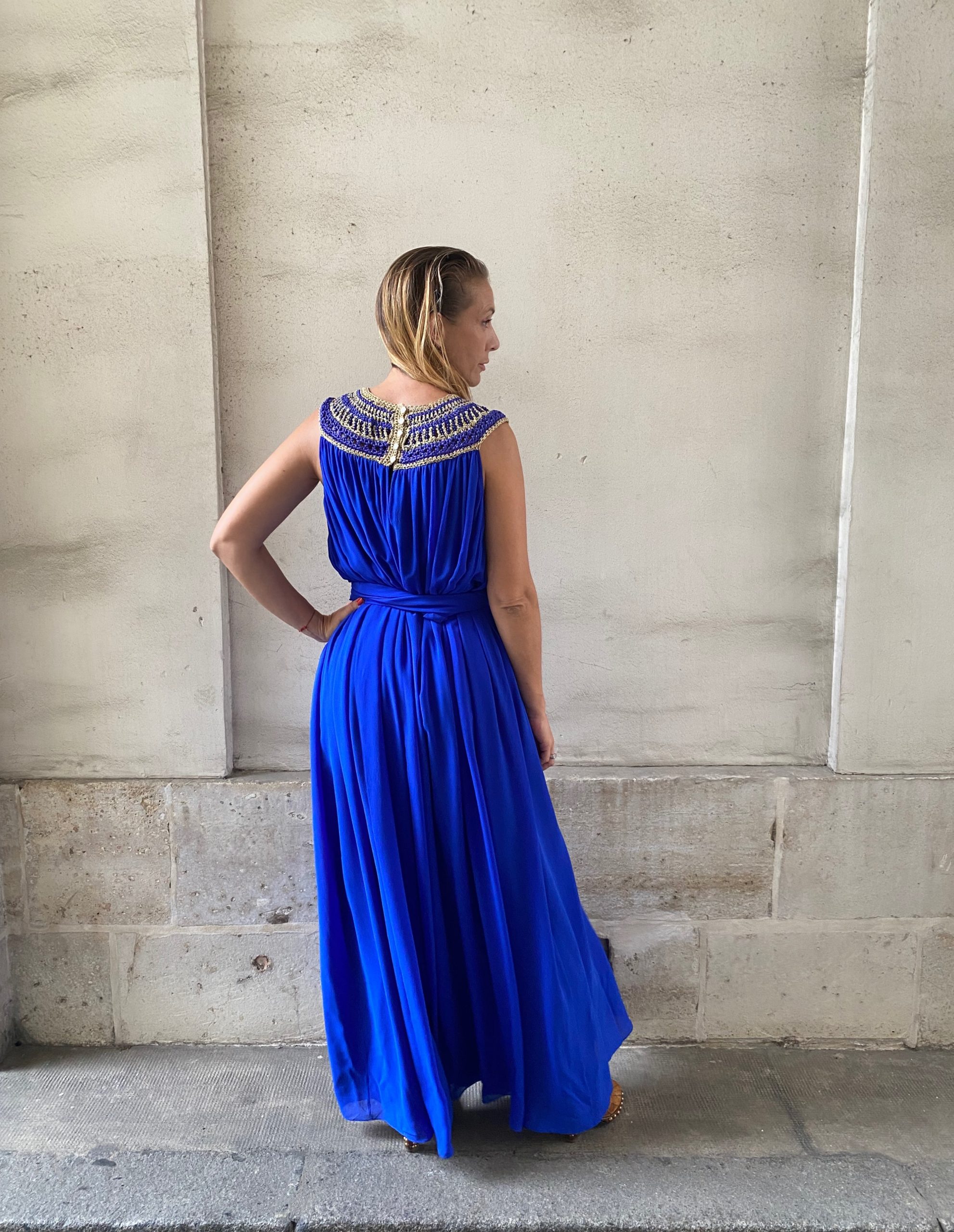 CHARLOTTE MULLOR ROBE ANGELLA BLEU KLEIN