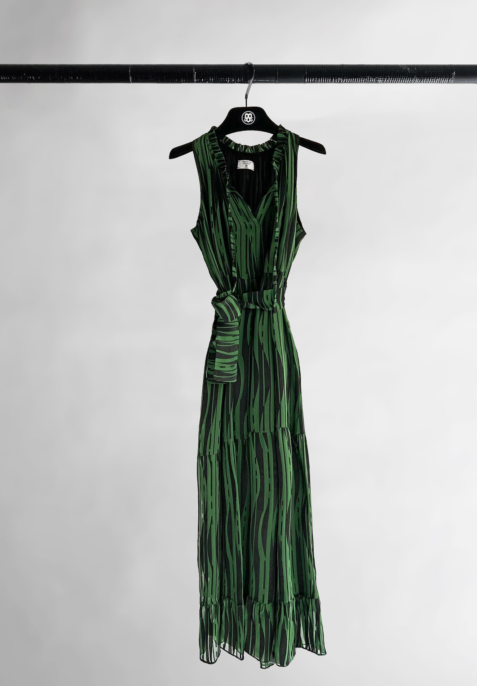 CHARLOTTE MULLOR ROBE MILA JUNGLE VERT ET NOIR