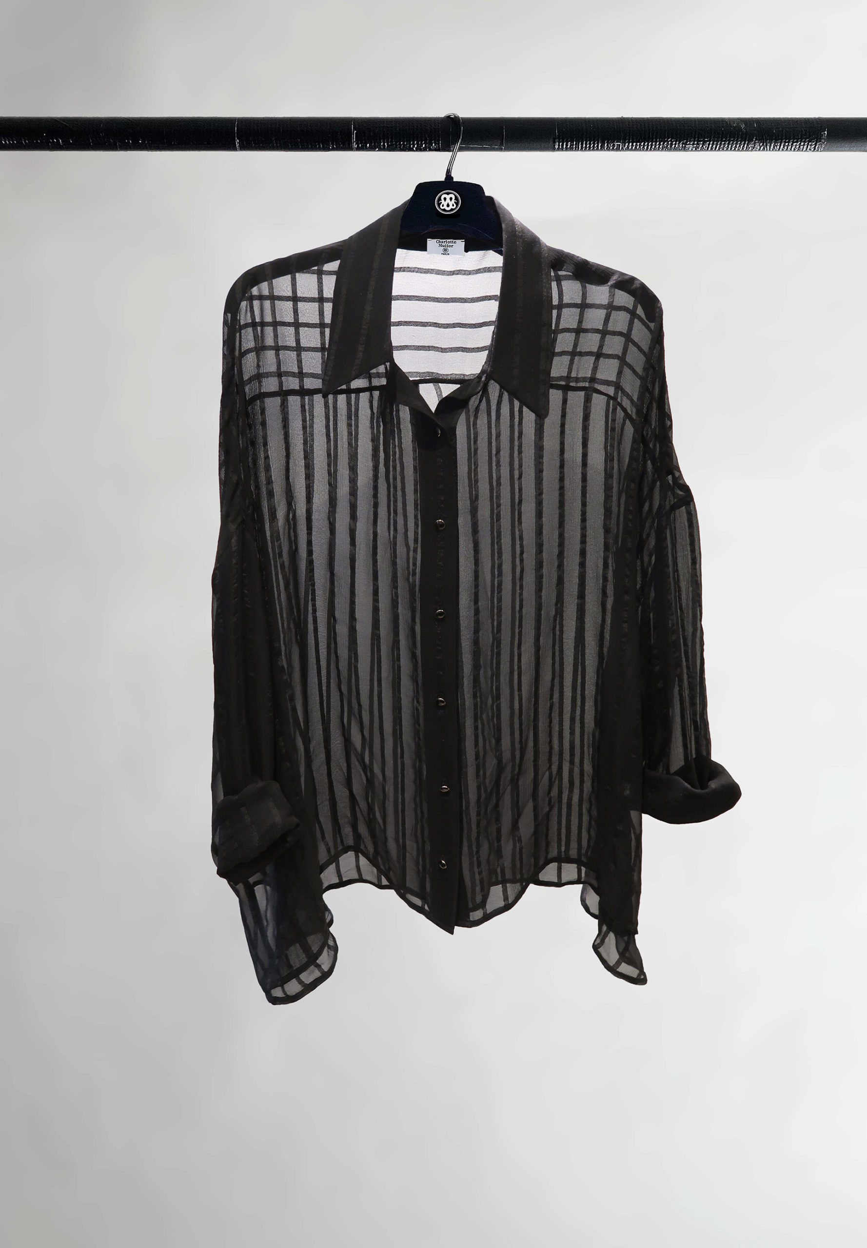 Charlotte Mullor Chemise Teta mousseline de soie noire